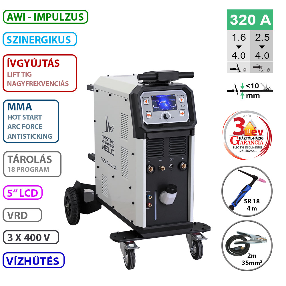 Mastroweld MASTRO TIG-320 L AC/DC hegesztő inverter termék fő termékképe
