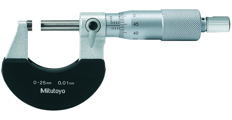 Mitutoyo Külső mikrométer racsnival, 0-25 mm, 0.01 mm (102-301) termék fő termékképe